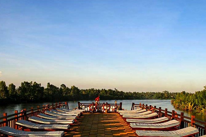 3-day Mekong Eyes Cruise Vietnam - Cambodia - Day 1: Cai Be (or Can Tho) orchards, villages, and a sunset deck
