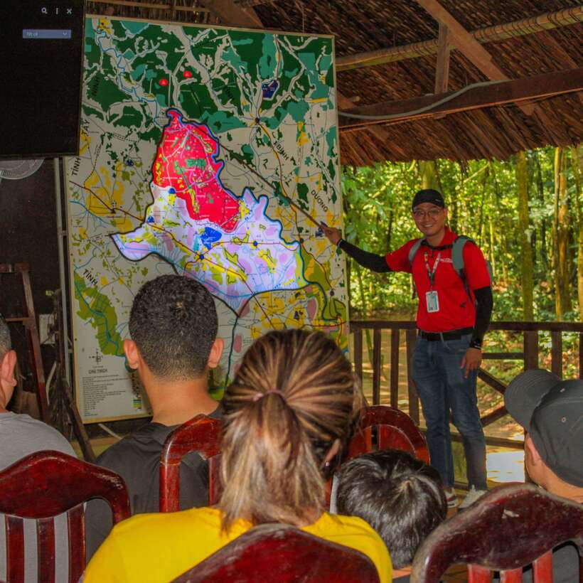 Cu Chi Tunnels Half Day Tour:Vietnam War Underground Network - The history video on the way out: the fast course you need