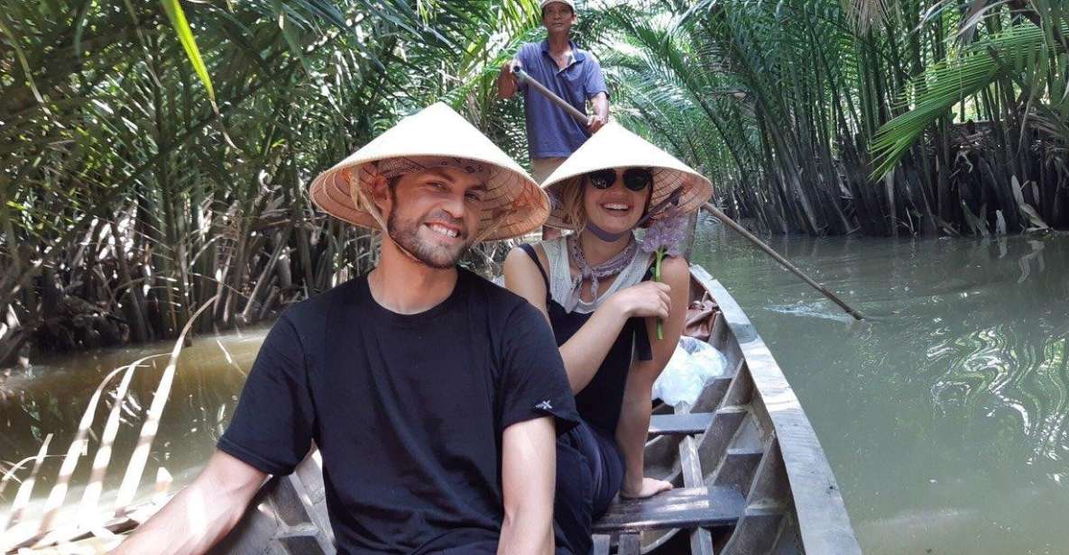 From Ho Chi Minh: Explore Mekong Delta & Vinh Trang Pagoda - Village life by canal rowing and tuk-tuk countryside streets