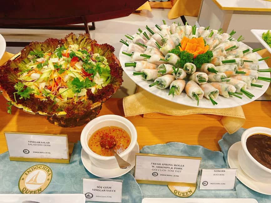 From Ho Chi Minh: Private Table Dinner on cruise Saigon - English guide and onboard vibe: calmer than it sounds