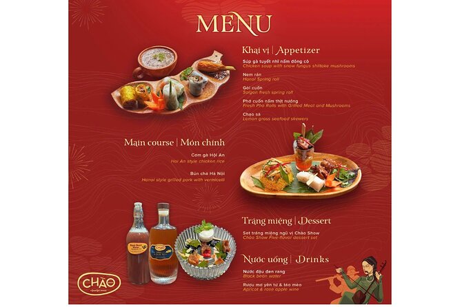 Ho Chi Minh: Chào Show with Dinner & Hotel Pickup - Drinks Included: Alcohol, Comfort, and Staying in Your Own Lane