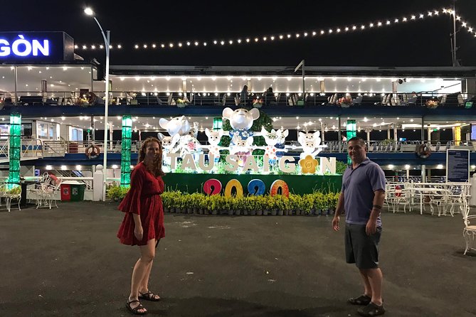 Ho Chi Minh City by Night - Dinner on River Junk - Boarding the Indochina Queen Junk: when the night show begins