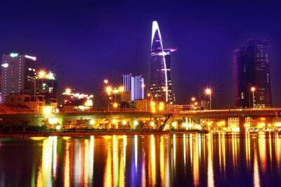 Ho Chi Minh City Luxury Dinner Cruise – Saigon Princess - City-light photography: Bitexco, Landmark 81, and Thu Thiem Bridge