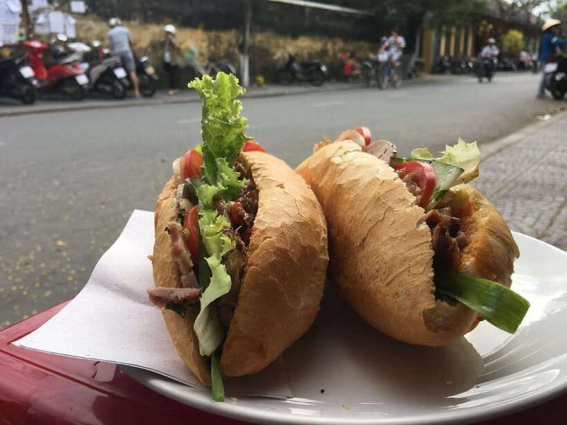 Ho Chi Minh: Tasty Vegan Food and local Beer by Motorbike - Spring rolls, lotus salad, and the herbs-you-can-smell stop