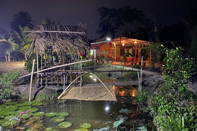LUXURY Mekong 2 Days 1 Night SMALL GROUP Stay at Tiny Homestay with BBQ Dinner - Homestay Family tiny garden: sunset rice fields and BBQ with camp-fire
