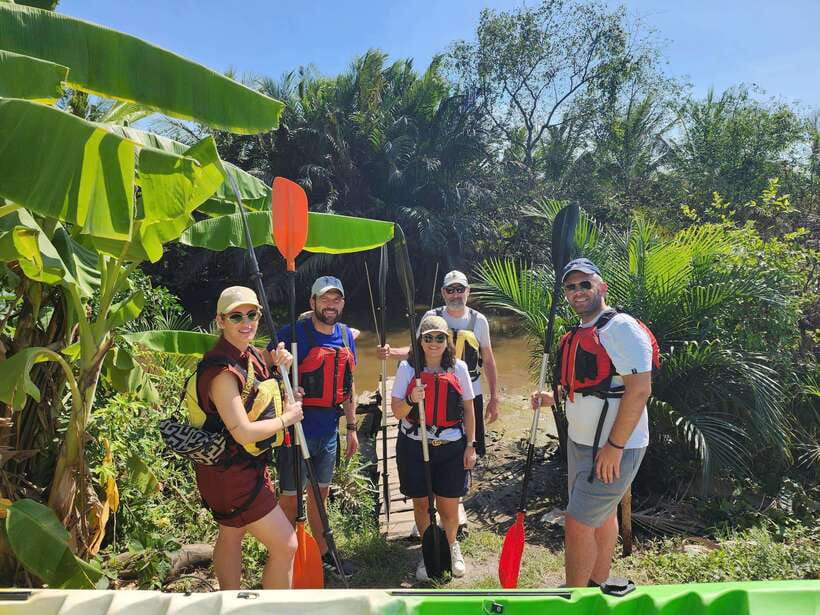 Mekong Delta Nature Private Day Trip: Bicycle-Kayak-Cano... - Cycling rice fields and visiting Xom Trau Pagoda’s underground tunnel