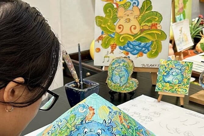 Paint & Personalize a Vietnamese Non La with B/S Art Studio topic - Drawing the Đông Hồ Dragon in B/S style on your Non La