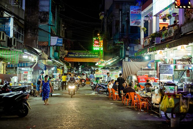 Private Vegan Food Tour By Scooter in Ho Chi Minh City - District 4 Saigon River bridge ride and District 5 night streets