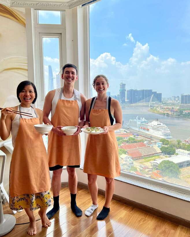 Top Home Cooking Class with Stunning River View AC Kitchen - Entering the Copac Square Kitchen Setup on Ton Dan Street